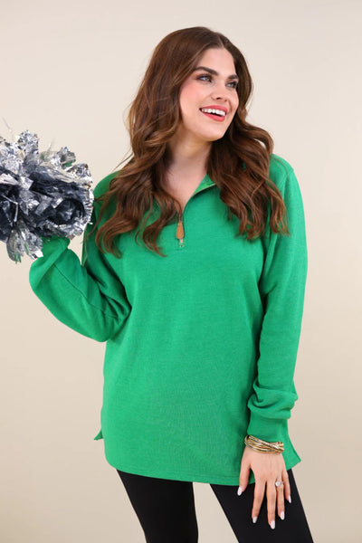 Miley Quarter Zip Pullover - Green