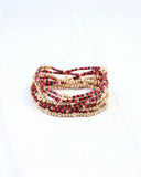 Renee Beaded Bracelet Set Red Black