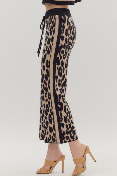 Animal Print High Waist Sweater Pants