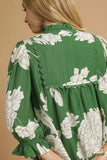 Floral Tiered Babydoll Dress - Green