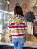 MULTI STRIPE SWEATER HOODIE