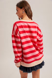 Oversized French Terry Sweatshirt- Red