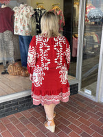 Boho Print Button-Down Mini Dress