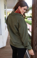 Tanner Textured Quarter Zip - Olive