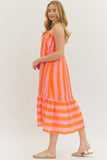 Sherbet Striped Dress - Orange