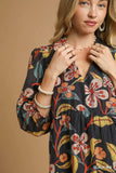 Tropical Floral Ruffle Mini Dress