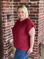 Cable Knit Sleeveless Sweater Vest