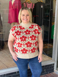 Floral High Neck Sweater