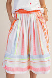 PRINTED COTTON GAUZE CAPRI PANTS