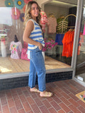 Stephi Striped Sweater Vest - Blue