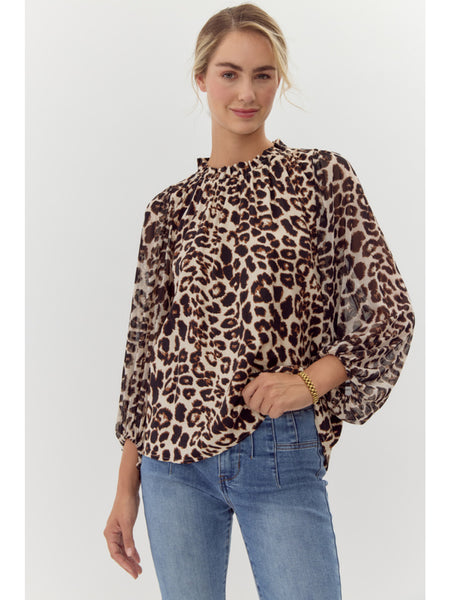 Leopard Chiffon Top