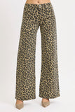 MID RISE WIDE LEOPARD PRINT PANTS