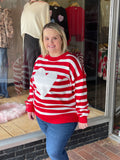Striped Heart Sweater