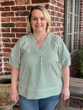 All the Stripes Vneck Blouse