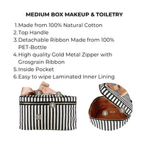 Medium Box Makeup & Toiletry, Striped