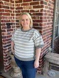 Striped Pullover - Gray