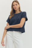 Navy Cable Knit Sweater
