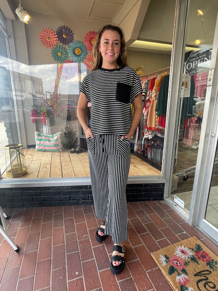 Striped Straight Leg Pants