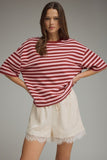 Striped Tee- Burgundy