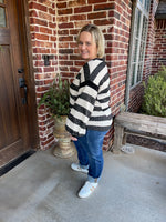 Striped Soft Knit Top - White