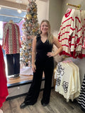 Christmas Party Velvet Jumpsuit