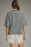 Striped Tee - Chocolate/Blue