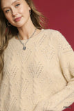 Pearl-Embellished Knit Sweater - Cream