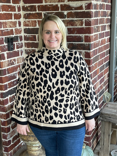 Leopard 3/4 Sleeve Sweater