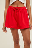 RUFFLE DETAIL KNIT SHORTS