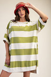 RUGBY STRIPE WASHED TERRY DRESS