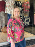 Boho Paisley Puff Sleeve Blouse