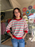 Mollie Striped 3/4 Sleeve Top