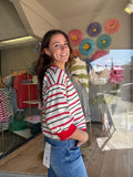 Mollie Striped 3/4 Sleeve Top