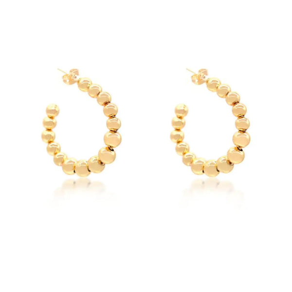 Gold Beaded Earrings 18k Gold Filled