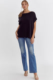 Boat Neck Top with Dolman Sleeve