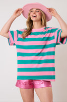 Stripe Short Sleeve Basic Top