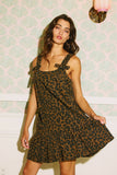 Denim Leopard Mini Dress