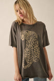 Cheetah Mineral-Washed Oversized Graphic Tee