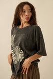 Zebra Vintage-Wash Oversize Graphic Tee