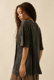 Zebra Vintage-Wash Oversize Graphic Tee