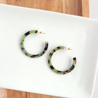 Camy Hoops - Olive Tortoise / Fall Earrings