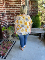 Floral Babydoll Top - Yellow