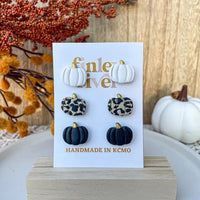 Pumpkin Triple Pack | Leopard | Fall| Clay Earrings