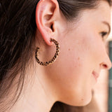 Camy Hoops - Brown Dot / Fall Hoop Earrings