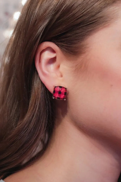 Buffalo Plaid Studs