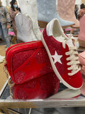 SKYLAR RED GLITTER SNEAKER