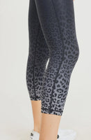 Leopard Tip Ombre Print High-Waisted Capri Leggings