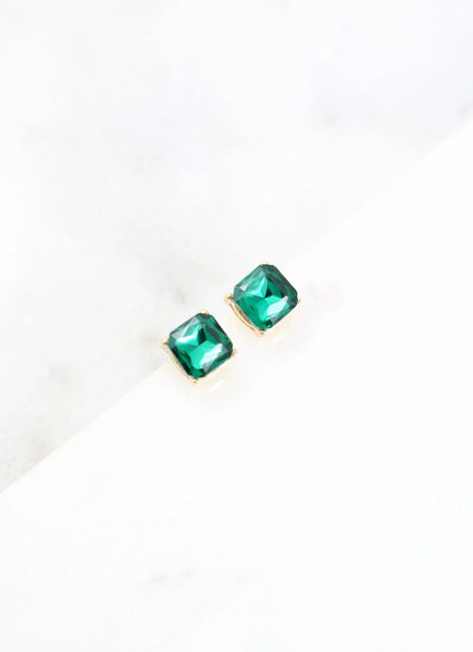 Cushion Stud Earring GREEN