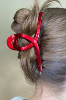 Ruth Red Metallic Claw Clip